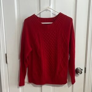 Chaps Vibrant Red Cable Knit Sweater